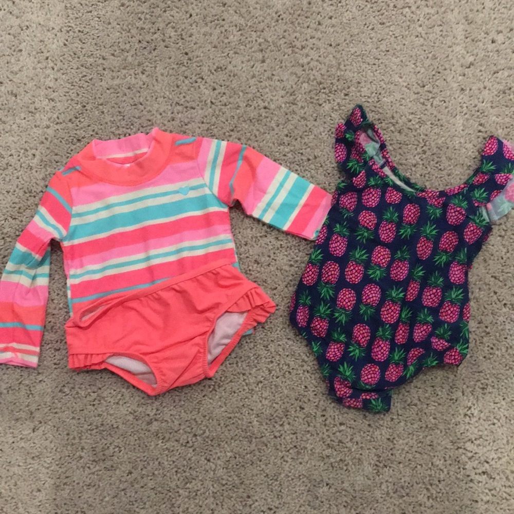 Lot of 2 Carter’s brand swimsuits size 12M